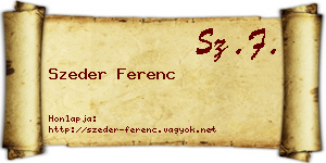 Szeder Ferenc névjegykártya