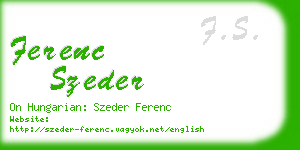 ferenc szeder business card